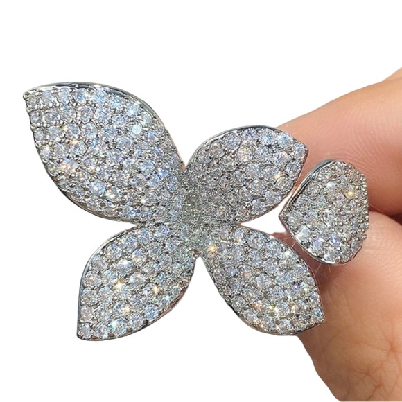 FLOWER RING 925 SILVER - Picture 2 of 4